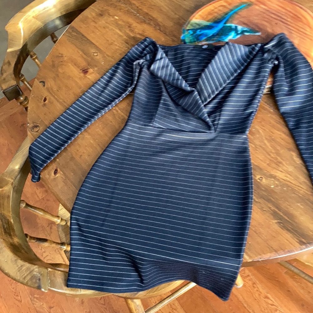 Navy striped dress